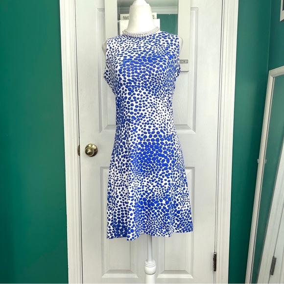 Maxi Gold Blue/White Dot Ryder Dress XS - Picture 1 of 9